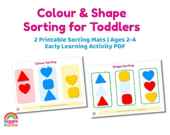 Colour & Shape Sorting for Toddlers | 2 Printable Sorting Mats | Early Learning Activity PDF | Ages 2–4