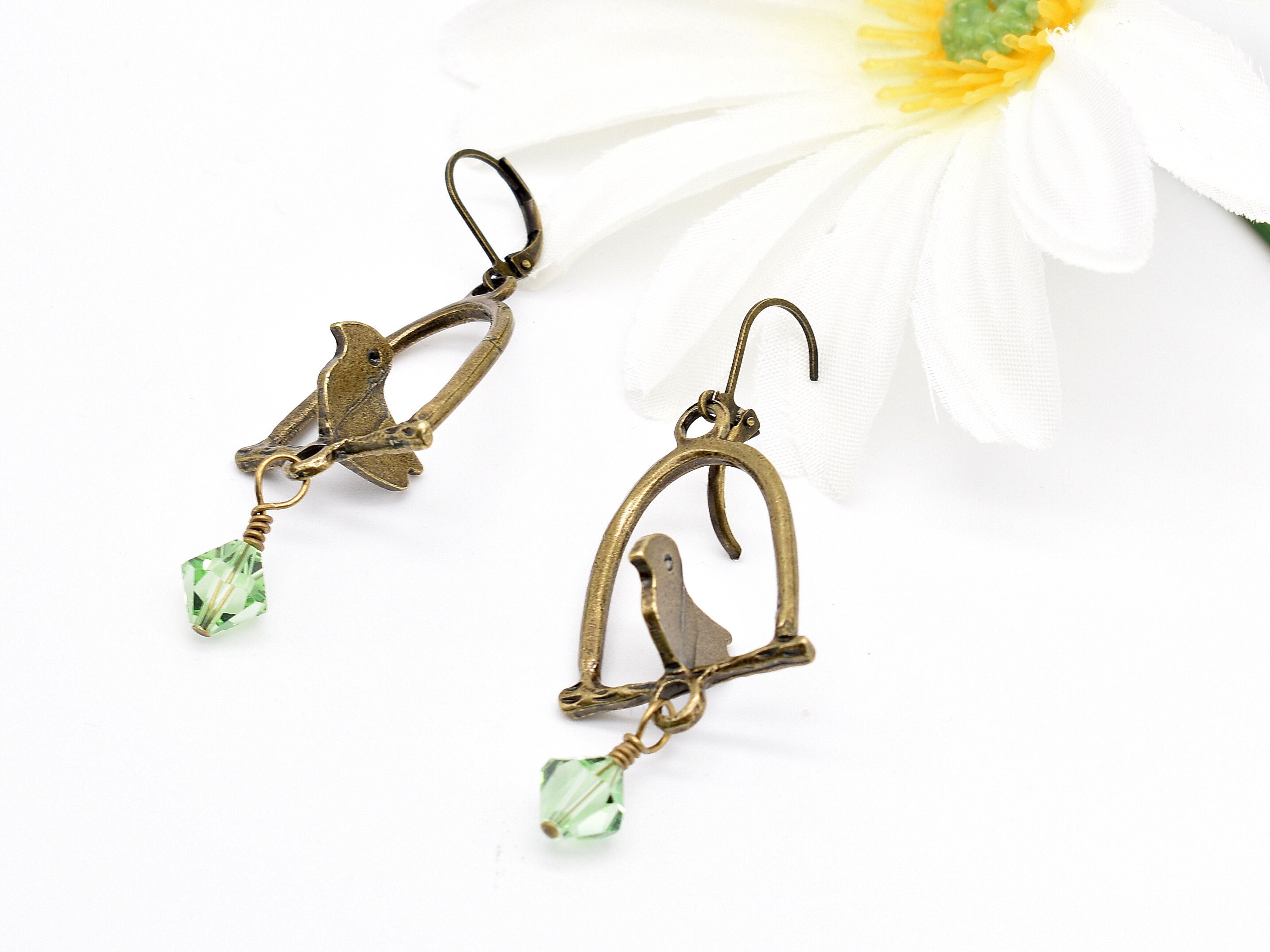swarovski bird earrings