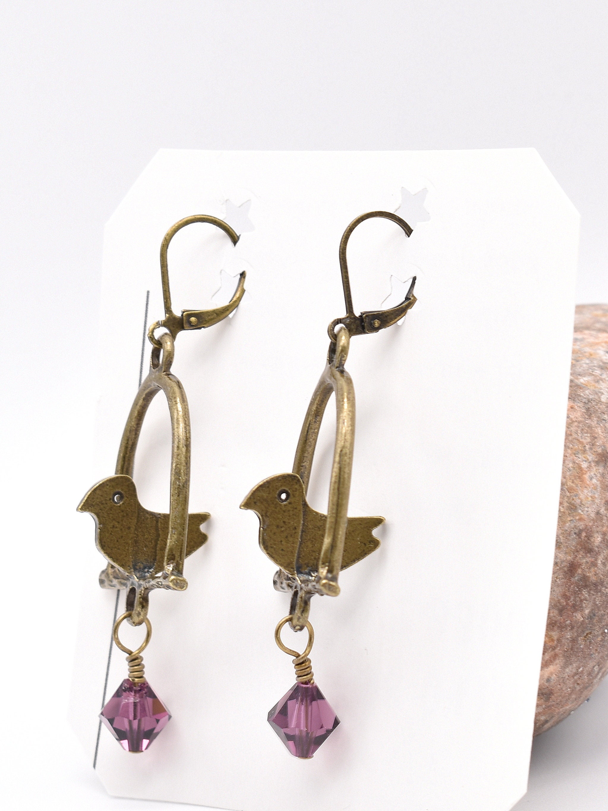 swarovski bird earrings