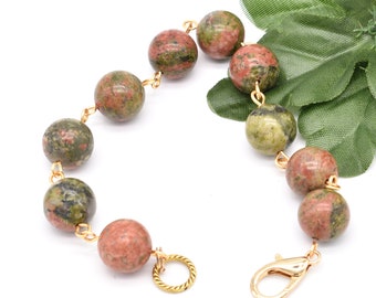 Unakite Bracelet, Gemstone Jewelry