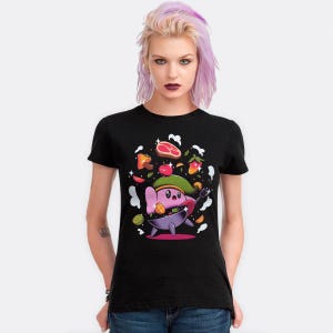 Kirby Cooks T-Shirt, Cotton Tee, Men's Women's Sizes (KRB-56612)