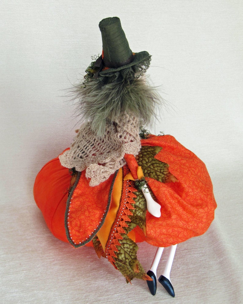 Fantasy Pumpkin Sprite Prunella Halloween Autumn Art Doll image 5