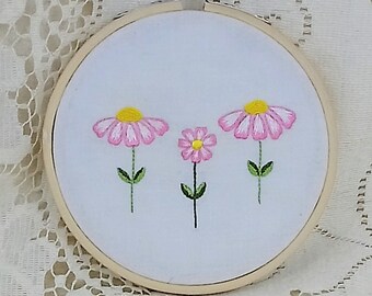 Embroidery Sampler - Pink Daisy's