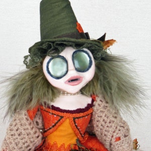 Fantasy Pumpkin Sprite Prunella Halloween Autumn Art Doll image 3