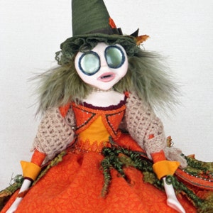 Fantasy Pumpkin Sprite Prunella Halloween Autumn Art Doll image 1