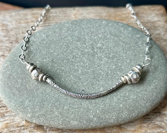 Hill Tribe Silver Necklace: Minimal Adjustable Necklace
