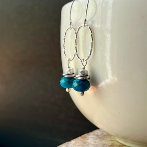 Apatite Earrings, Sterling Silver Apatite Earrings