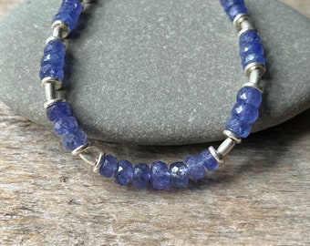 Tanzanite Bracelet, Silver Tanzanite Adjustable Bracelet