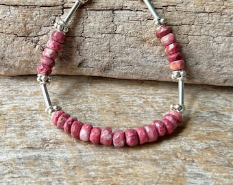 Thulite Bracelet: Hill Tribe Silver Colorful Adjustable Bracelet