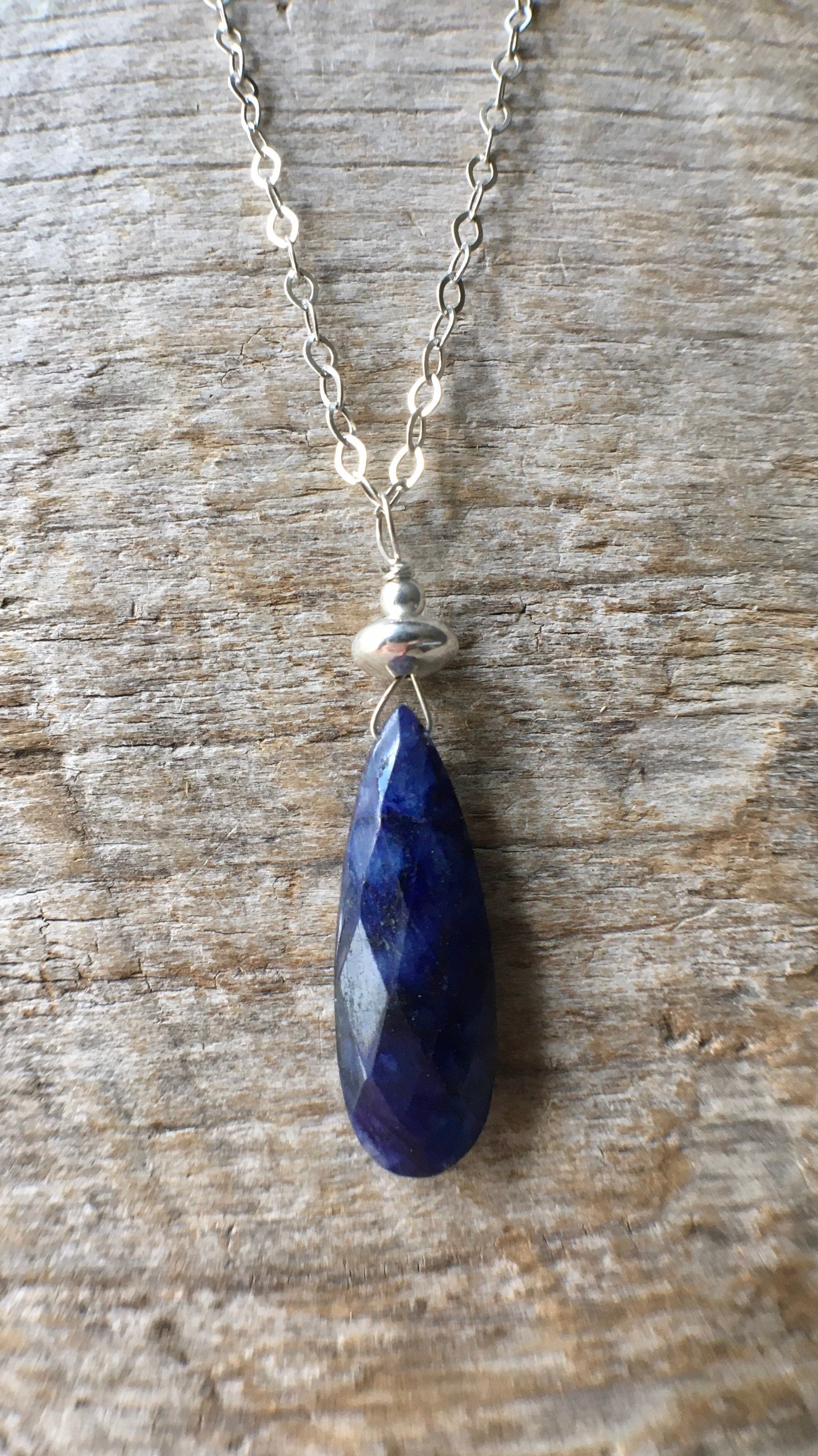 silver sapphire necklace silver sapphire necklace
