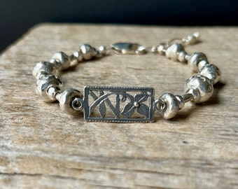 Karen Hill Tribe Silver Bracelet, Silver Adjustable Bracelet