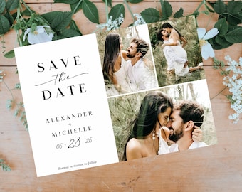Save The Date | Modern Wedding Invitation | Beautiful Photo | Simple Minimalist Photo Design | Editable Digital Download