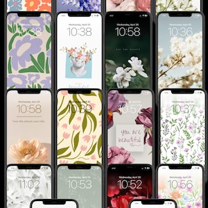 Beautiful Flowers | 18pc iPhone Wallpaper or Lock Screen | Aesthetic Floral Phone Wallpaper | Instant Digital Download