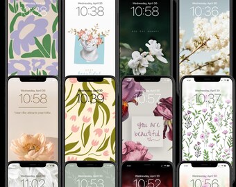 Beautiful Flowers | 18pc iPhone Wallpaper or Lock Screen | Aesthetic Floral Phone Wallpaper | Instant Digital Download