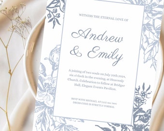 Rustic Wedding Invitation | Beautiful Eucalyptus Scroll | Simple ...