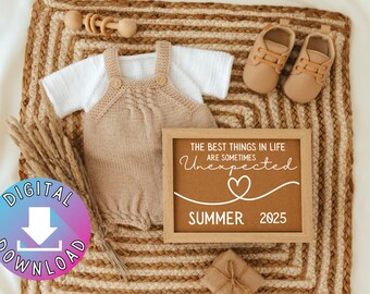 Baby Boy Beige Onesie | Pregnancy Announcement | Rustic Farmhouse | Simple Fall | Editable Instant Digital Download