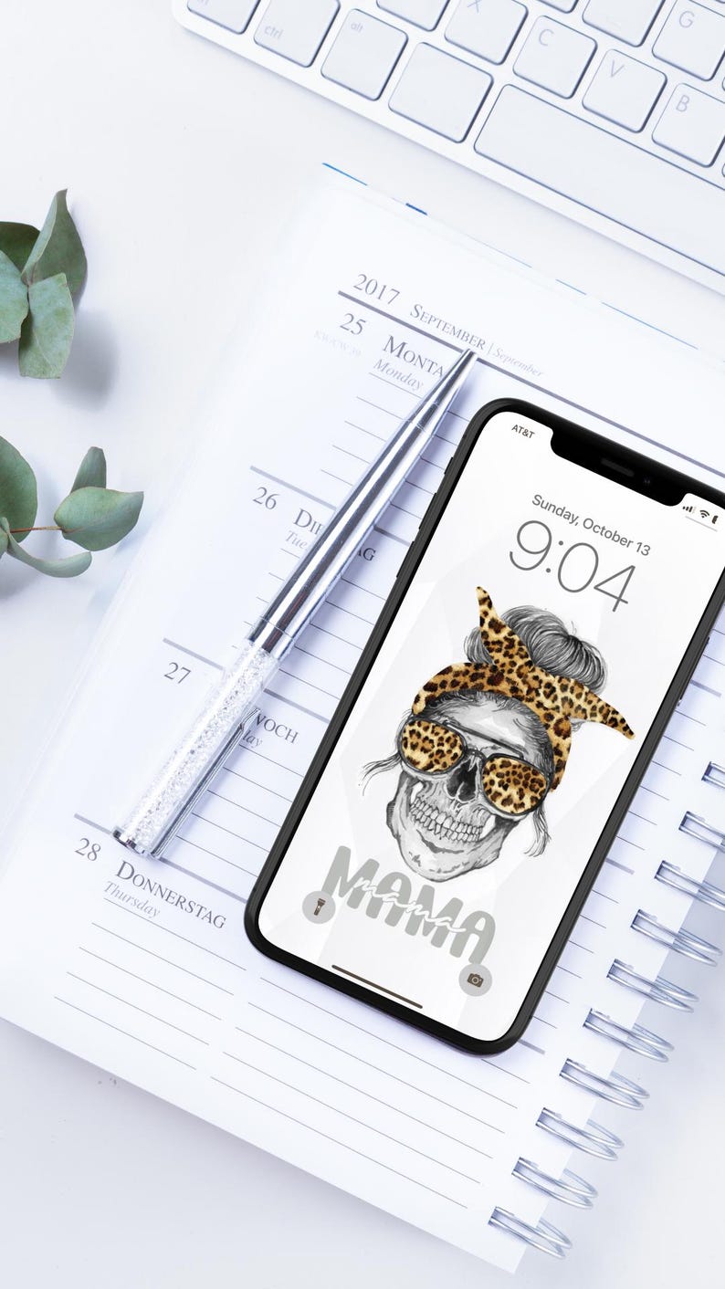 Bandana Mama 1pc iPhone Wallpaper or Lock Screen Rebel Misfit Mom