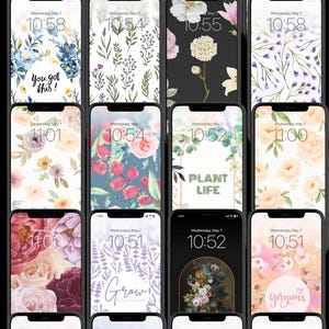 Atemberaubende Blumen | 20 Stück iPhone Wallpaper oder Sperrbildschirm | Blumen Handy Hintergrundbilder | Sofortiger digitaler Download