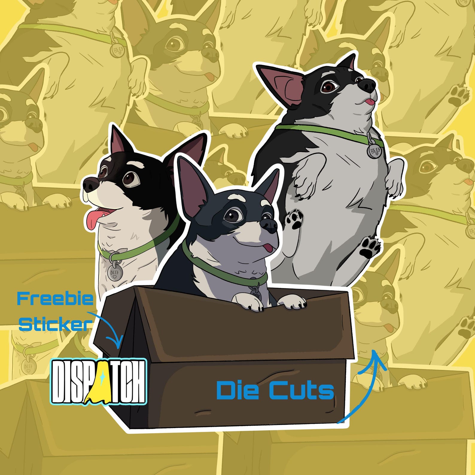 Dispatch Beef the Dog Stickers - Etsy