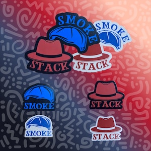 Sinners Smoke and Stack Hat Stickers