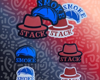 Pegatinas de sombreros de humo y chimenea de pecadores