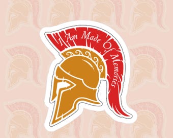 Pegatina para casco espartano de La Canción de Aquiles