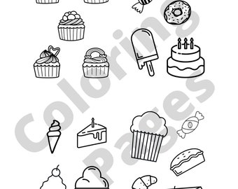 Sweet Treats Theme Coloring Pages