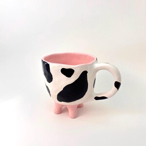 Handgemachte Kuh Keramikbecher: Schrullig Euter Füße Design