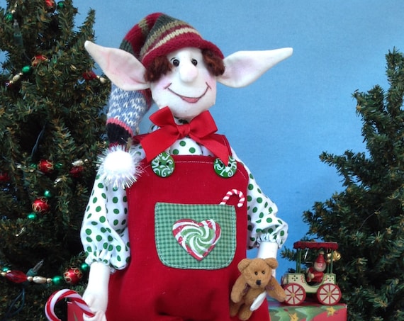 Abner - Cloth Doll E-pattern 19in Fat Bellied Christmas Elf