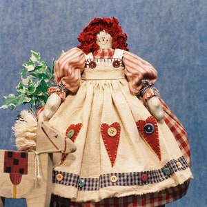 Annie - Cloth Doll E-Pattern - 23in Raggedy Ann Doll E-pattern