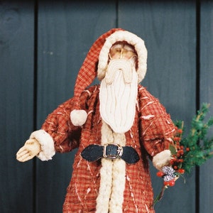 Tattered Santa - Cloth Doll E-Pattern  15in Free Standing Santa Stump Doll