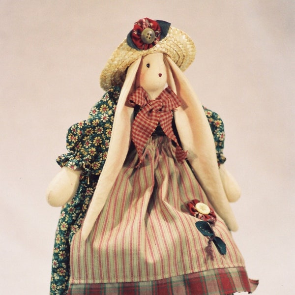 Brooke - Mailed Cloth Doll Pattern 16in Cute Country Girl Bunny Rabbit