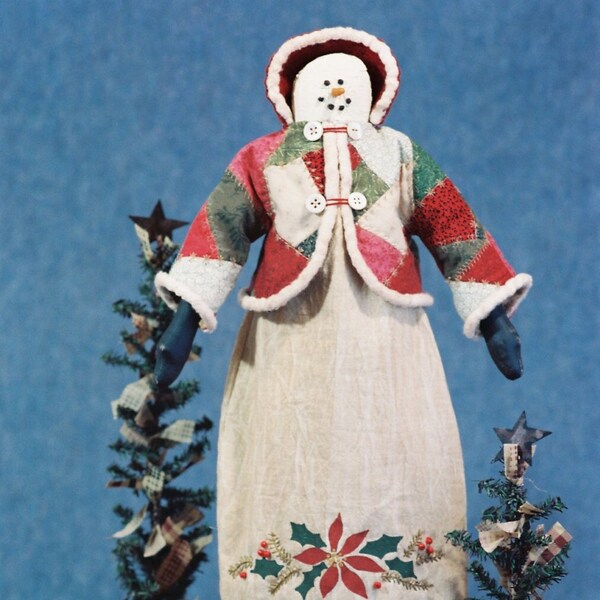 Crystabel - Lalka materiałowa E-Pattern - 22 w świątecznej lalce Snowgirl