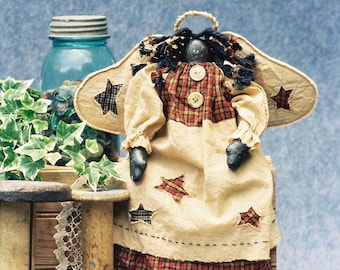 Precious - Cloth Doll E-Pattern  18in Folk Art Black Angel epattern