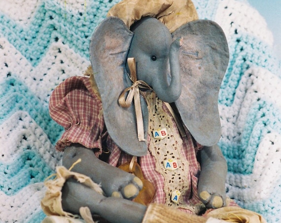Peanuts - Mailed Cloth Doll Patterns - Adorable Little Baby Girl Elephant