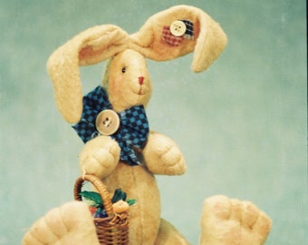 Nathaniel - Cloth Doll E-Pattern  Cute 11in sitting Easter Bunny Rabbit Epattern