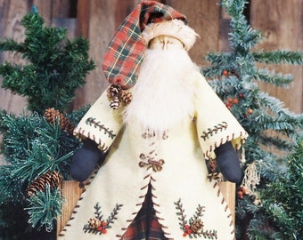 Woodland Santa - Stoffpuppe E-Pattern - 24 in Primitiver Weihnachtsmann Epattern