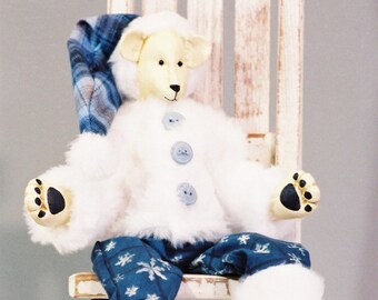 Humphrey - Cloth Doll E-Pattern - 18in Fur Dressed Polar Bear Epattern