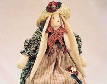 Brooke - Mailed Cloth Doll Pattern 16in Cute Country Girl Bunny Rabbit