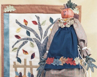 Autumn - Cloth Doll E-Pattern - Fall Autumn Thanksgiving Pumpkin Head Doll pattern