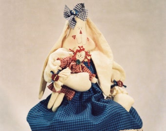 Gina - Cloth Doll E-Pattern- 18in Raggedy Ann Bunny Rabbit Epattern