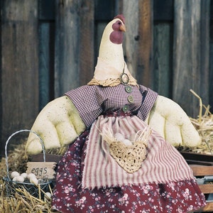 Piume arruffate - Modello elettronico per bambola di stoffa - Modello country con pollo, gallina e uccello da 26 pollici