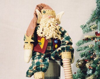 Logan the Christmas Elf- Mailed Cloth Doll Pattern - Cute 25in Elf