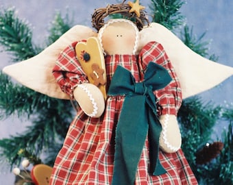 Sweet As an Angel - Cloth Doll E-Pattern  16in Gingerbread Christmas Holiday Country Angel Doll