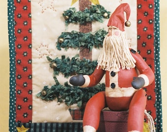 Belsnickle - Mailed Cloth Doll Pattern - 15in Christmas Primitive Santa & Quilt Display