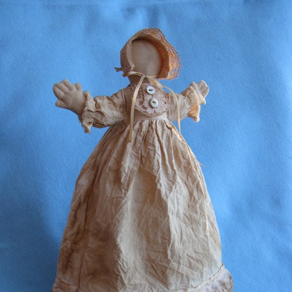 Hannah Prairie Doll - Mailed Cloth Doll Pattern 14 in Primitive Rustic Prairie Doll