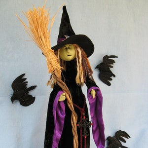 Luna - Cloth Doll E-Pattern  A Beautiful yet Scary Halloween Witch Free Standing Stump Doll