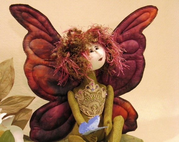 Amour Papillon - Mailed Cloth Doll Pattern 11 inch Fairy Butterfly Doll