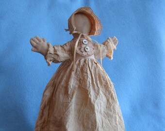 Hannah Prairie Doll - Mailed Cloth Doll Pattern 14 in Primitive Rustic Prairie Doll