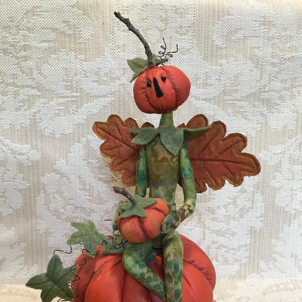 The Pumpkin Keeper Mailed Cloth Art Doll Halloween Pattern